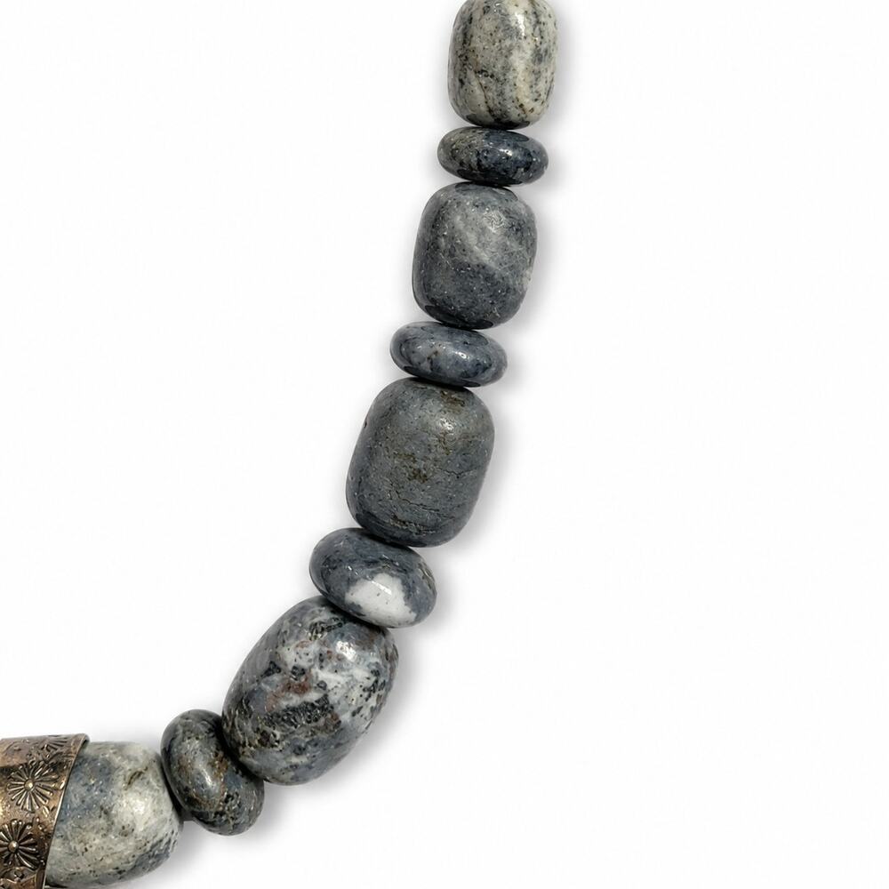 Jay King Gray Jasper Sterling Silver Necklace Earrings Set 925 Pendant - Picture 3 of 7